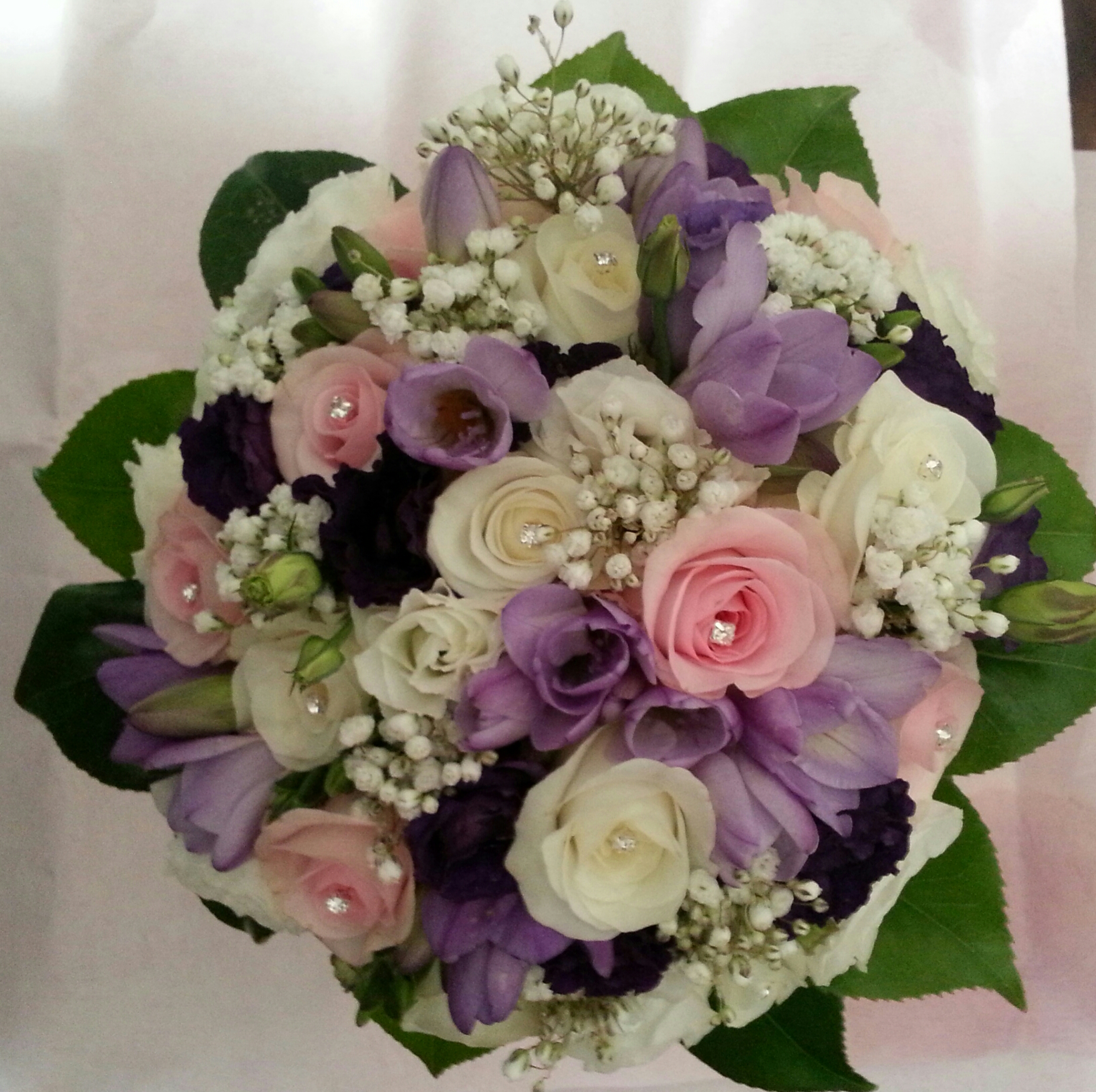 Eileen Jenkins lilac, pink and ivory bridal/bridesmaids posy