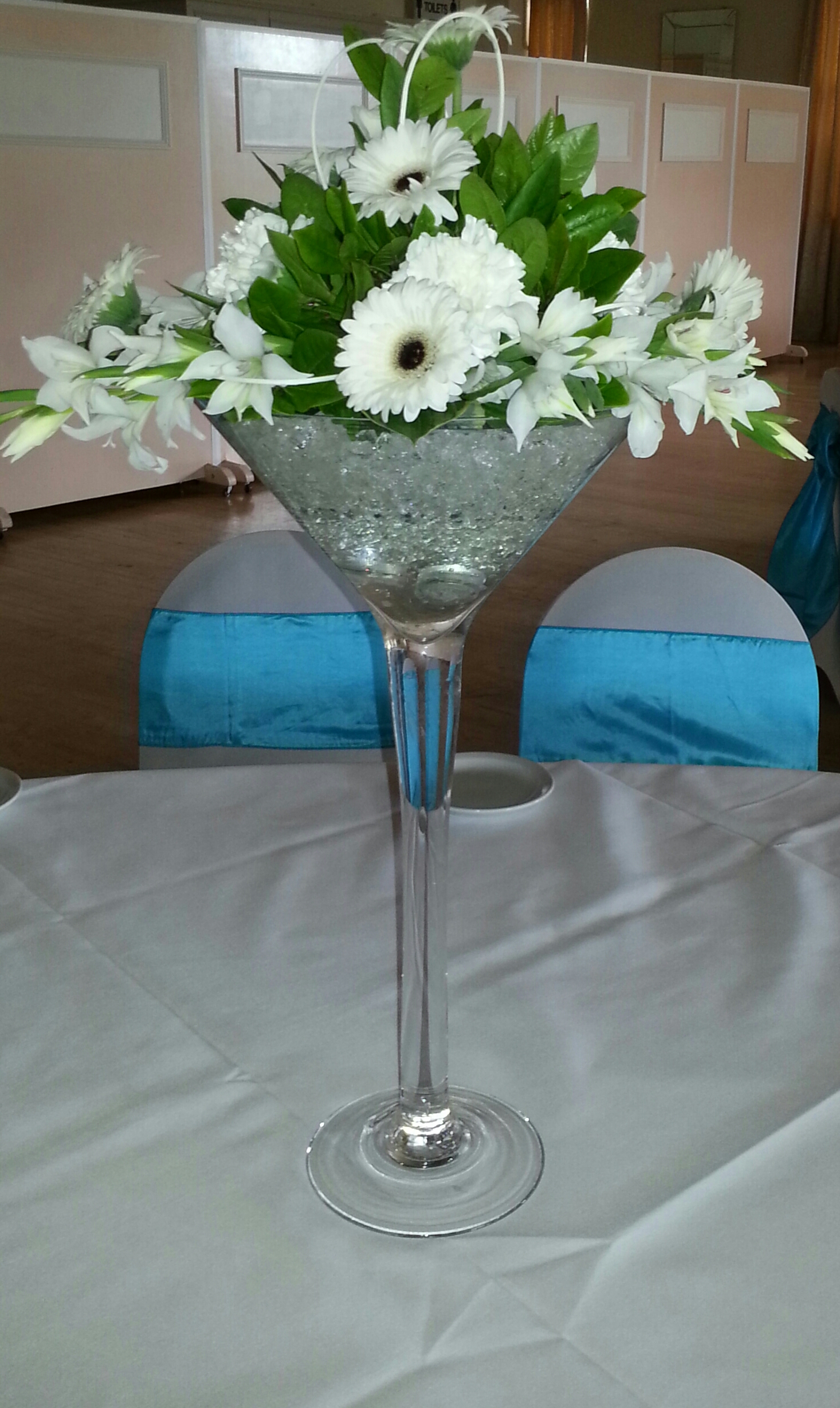 Eileen Jenkins posy style martini glass displays