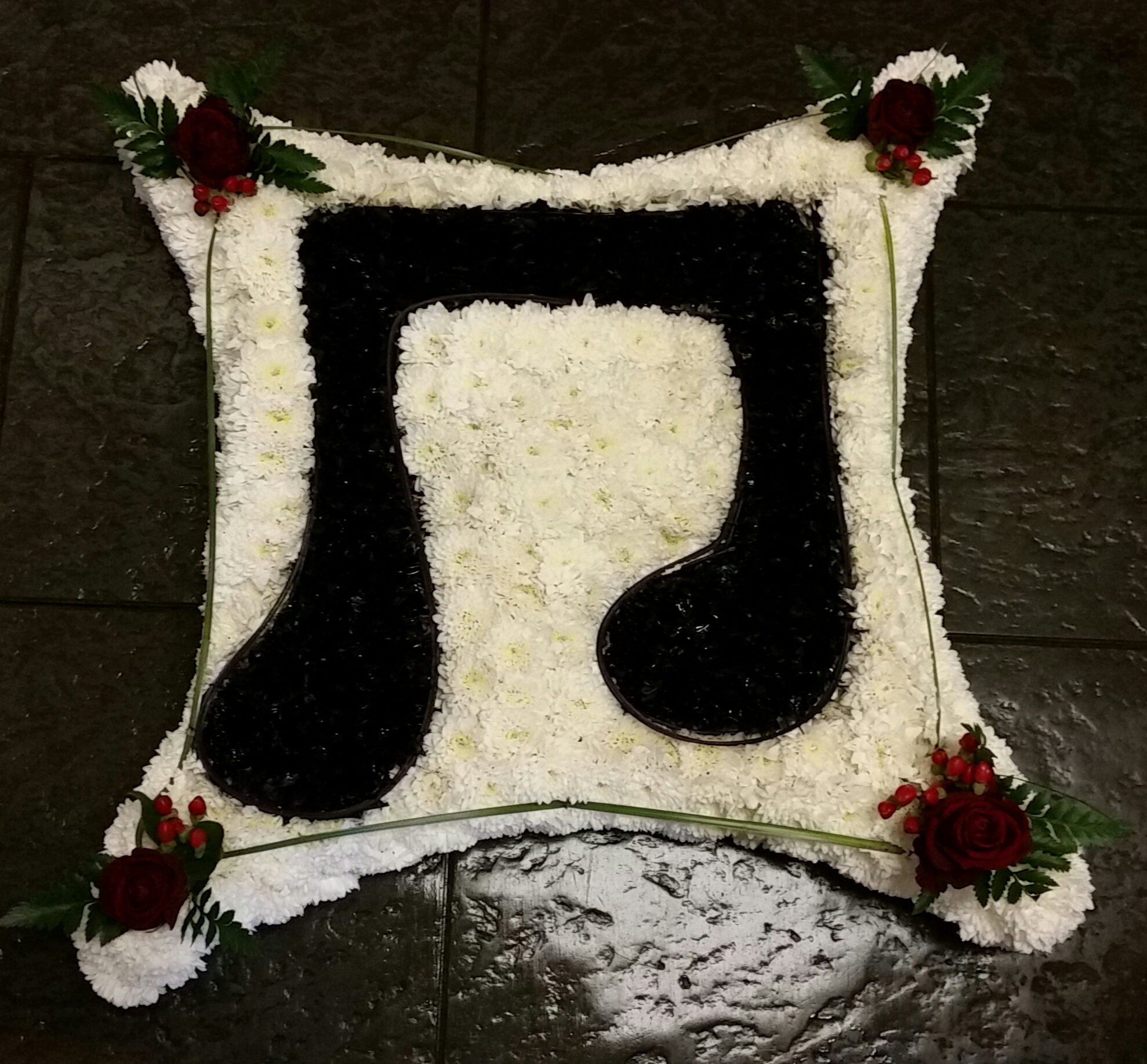 Eileen Jenkins musical note cushion