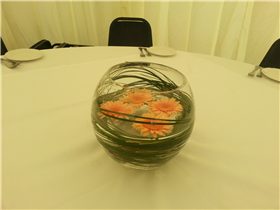 gemini gold fish bowl centre pieces