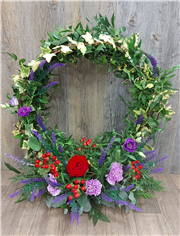 Standing foliage wreath 