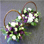 Bridesmaids Baskets Purple & Ivory