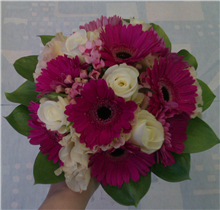 bridesmaids pink and ivory posy