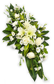 all white double ended funeral spray