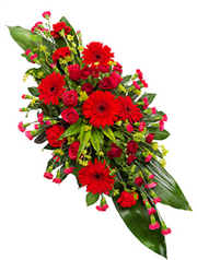 red double ended funeral spray