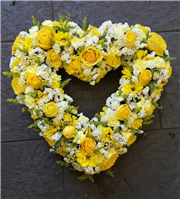 Yellow and white loose open heart