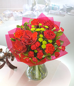 Eileen Jenkins All Red Festive Bag Bouquet